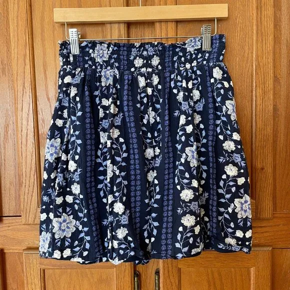 Old Navy Womens Size S Skirt Floral Multicolor Boho Lined Pull On Elastic Waist - Picture 2 of 12